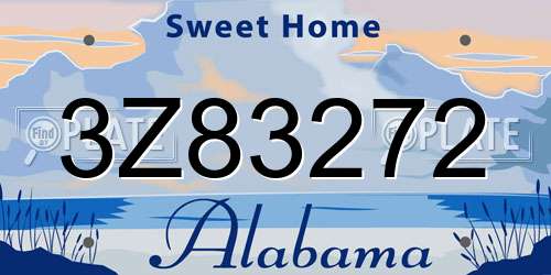 3Z83272 Alabama License Plate