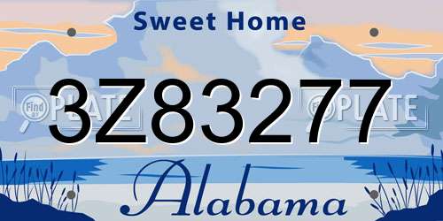 3Z83277 Alabama License Plate