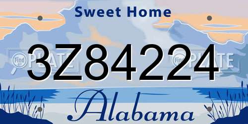3Z84224 Alabama License Plate