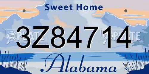 3Z84714 Alabama License Plate