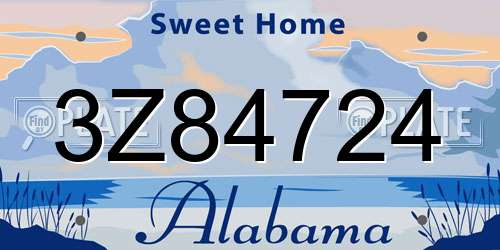 3Z84724 Alabama License Plate