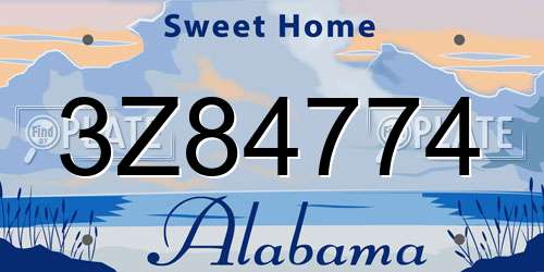 3Z84774 Alabama License Plate