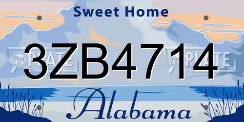 3ZB4714 Alabama License Plate