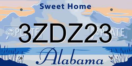 3ZDZ23 Alabama License Plate