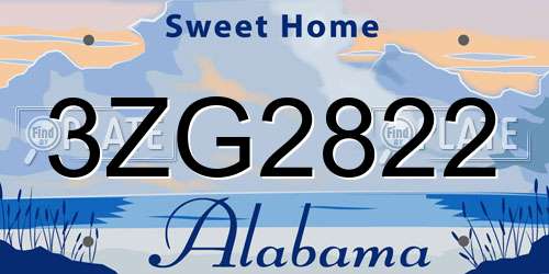 3ZG2822 Alabama License Plate
