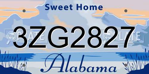 3ZG2827 Alabama License Plate