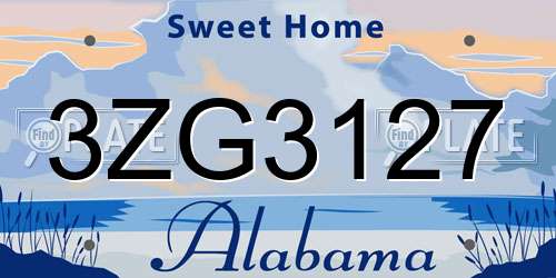 3ZG3127 Alabama License Plate