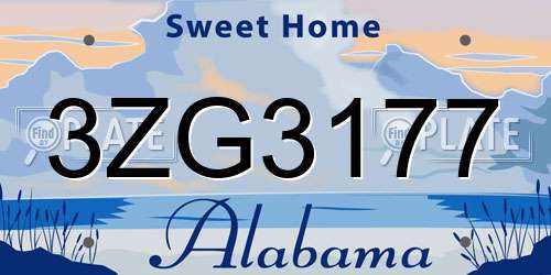 3ZG3177 Alabama License Plate