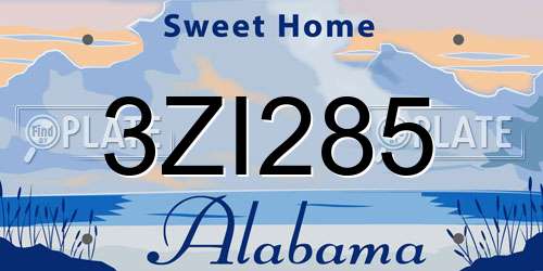 3ZI285 Alabama License Plate