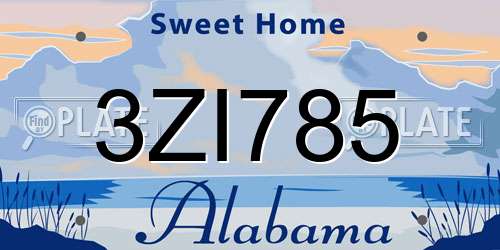 3ZI785 Alabama License Plate