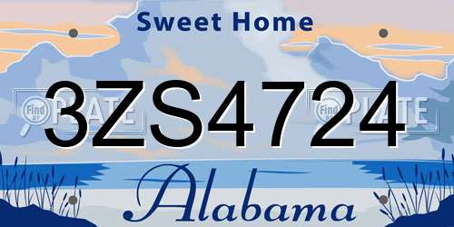 3ZS4724 Alabama License Plate