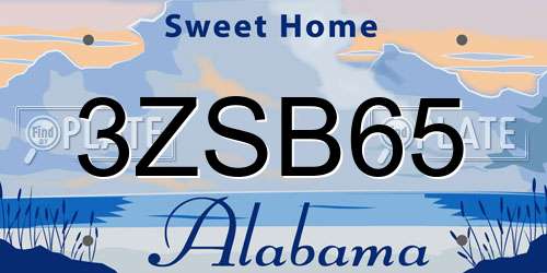 3ZSB65 Alabama License Plate