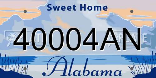 40004AN Alabama License Plate