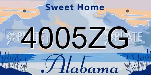 4005ZG Alabama License Plate