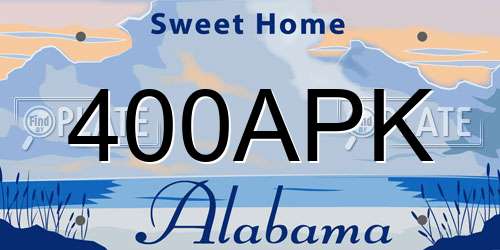 400APK Alabama License Plate