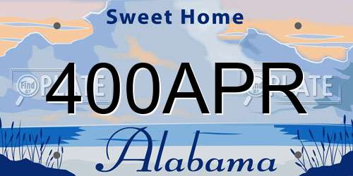 400APR Alabama License Plate