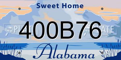 400B76 Alabama License Plate