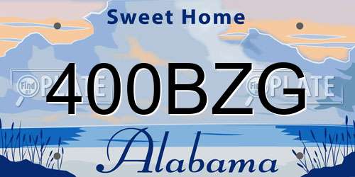 400BZG Alabama License Plate