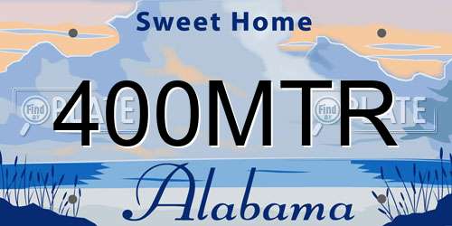 400MTR Alabama License Plate