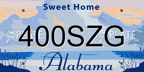 400SZG Alabama License Plate