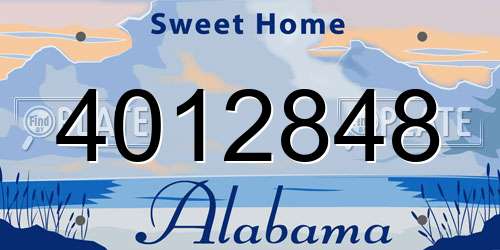 4012848 Alabama License Plate