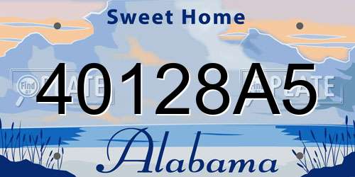 40128A5 Alabama License Plate