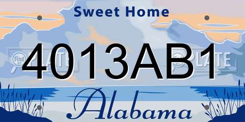 4013AB1 Alabama License Plate