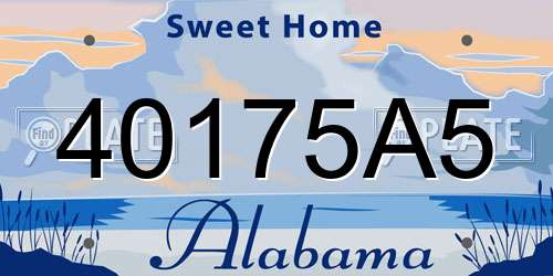 40175A5 Alabama License Plate