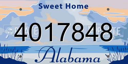 4017848 Alabama License Plate
