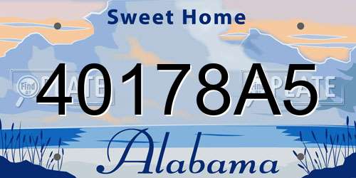 40178A5 Alabama License Plate