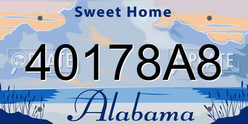 40178A8 Alabama License Plate