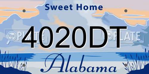 4020DT Alabama License Plate