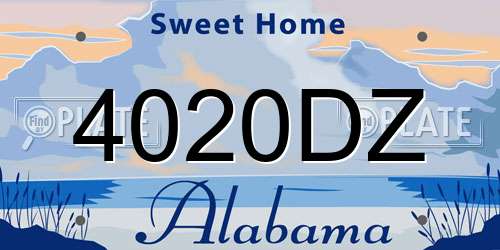 4020DZ Alabama License Plate