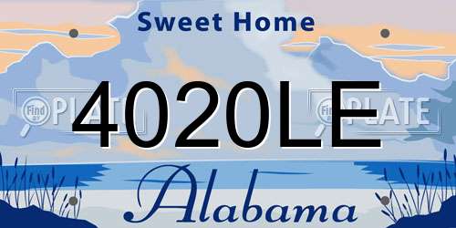 4020LE Alabama License Plate