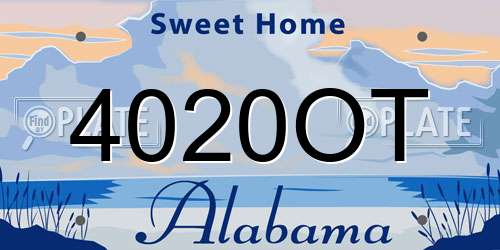 4020OT Alabama License Plate