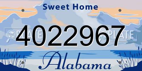 4022967 Alabama License Plate