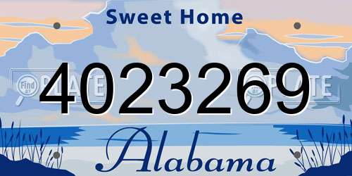 4023269 Alabama License Plate