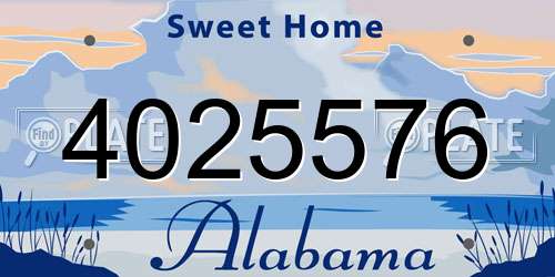 4025576 Alabama License Plate
