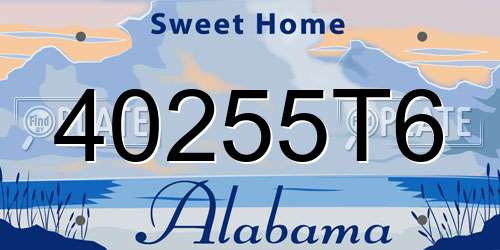 40255T6 Alabama License Plate