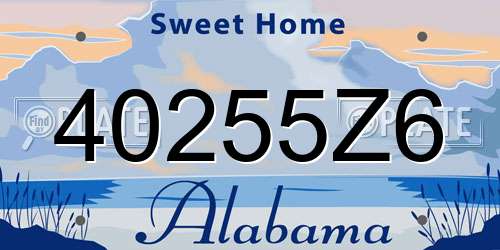 40255Z6 Alabama License Plate