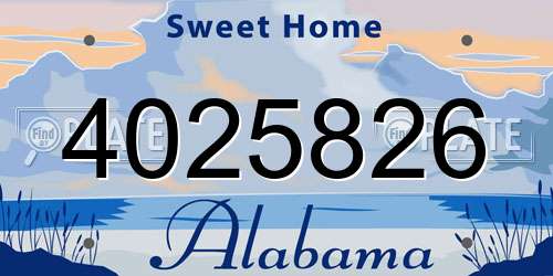 4025826 Alabama License Plate