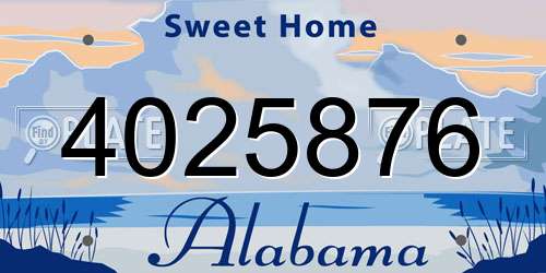 4025876 Alabama License Plate