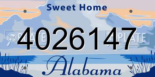 4026147 Alabama License Plate