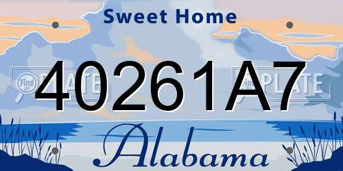 40261A7 Alabama License Plate