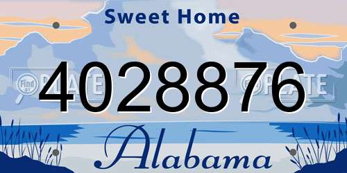 4028876 Alabama License Plate