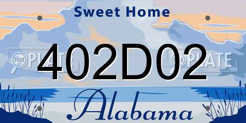 402D02 Alabama License Plate