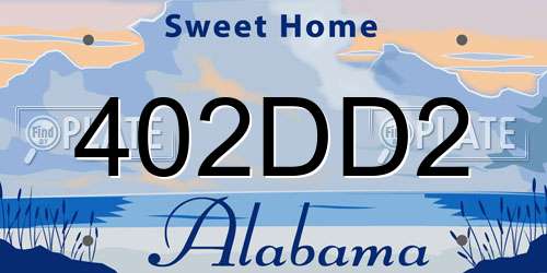 402DD2 Alabama License Plate