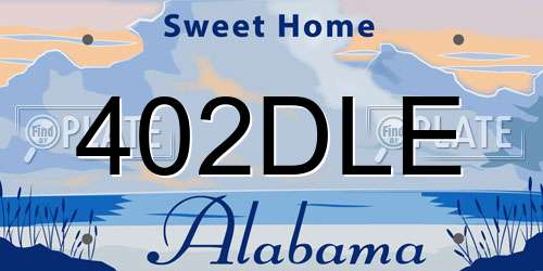 402DLE Alabama License Plate