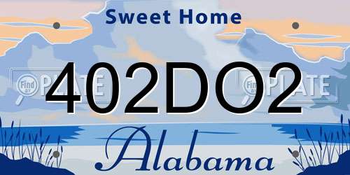 402DO2 Alabama License Plate