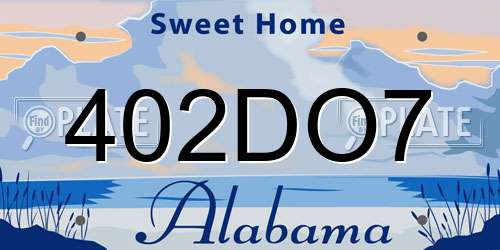 402DO7 Alabama License Plate